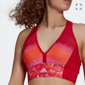 Adidas x FARM RIO Red All-Over-Print T Back Sports Bra Women’s Plus Size 2X